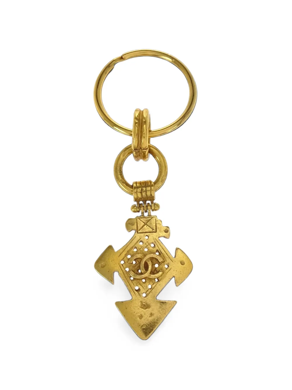 CHANEL Pre-Owned 1994 cross-pendant bag charm - Gold