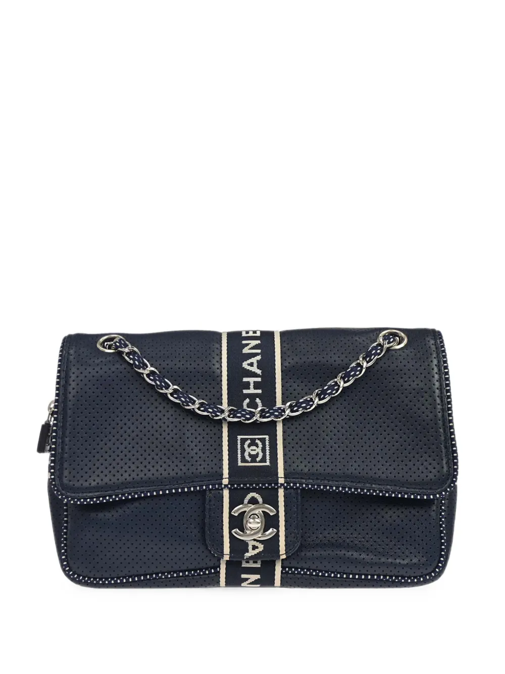 CHANEL Pre-Owned 2005-2006 Sport Line perforated lambskin shoulder bag - Blu
