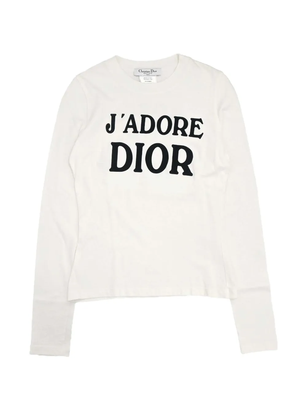 Christian Dior Pre-Owned logo-print long-sleeve T-shirt - Blanc