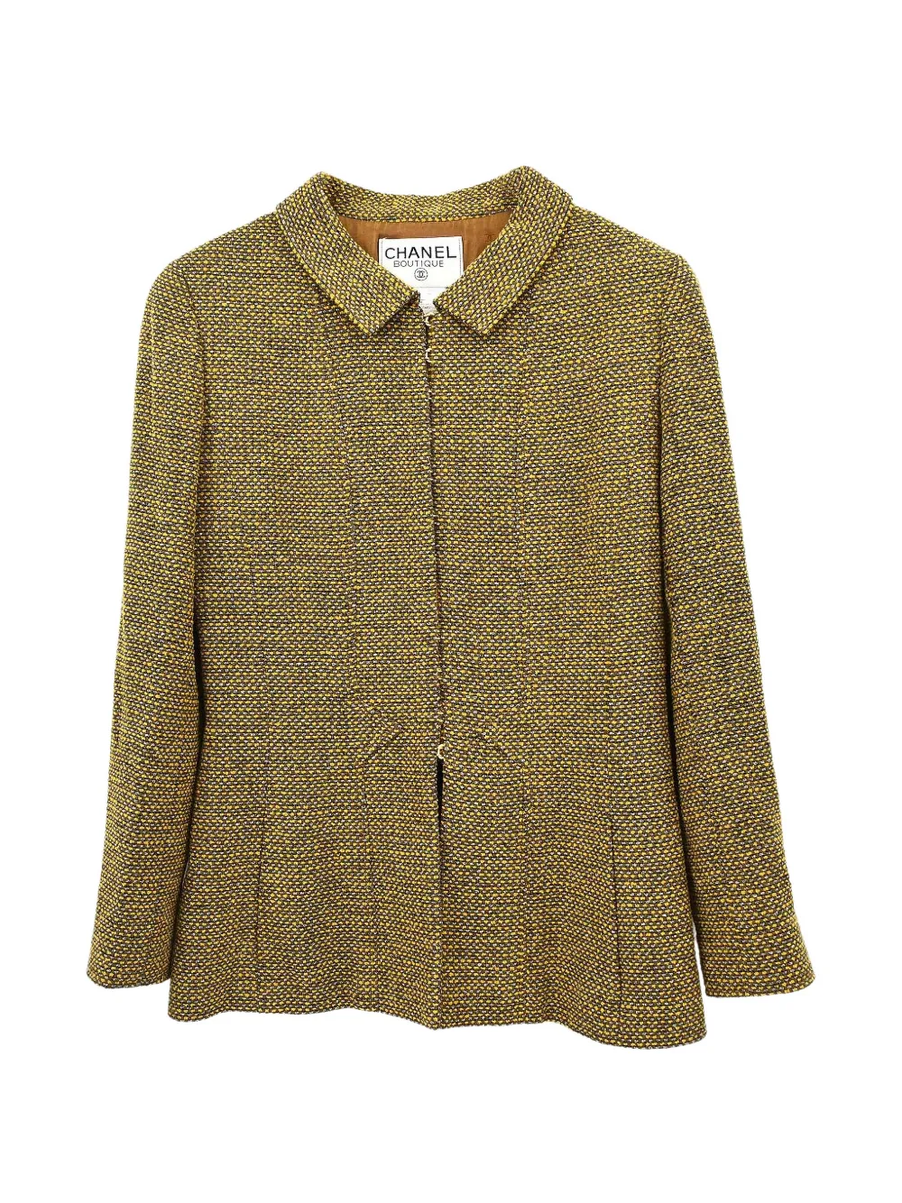 CHANEL Pre-Owned 1996 long-sleeve tweed jacket - Marron CHANEL Pre-Owned 1996 long-sleeve tweed jacket - Marron