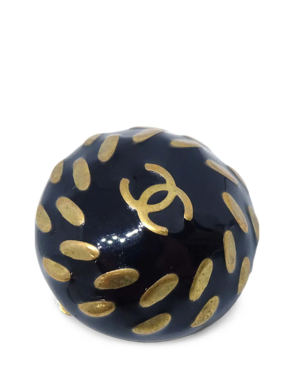 CHANEL Pre-Owned logo-print button earrings - Oro