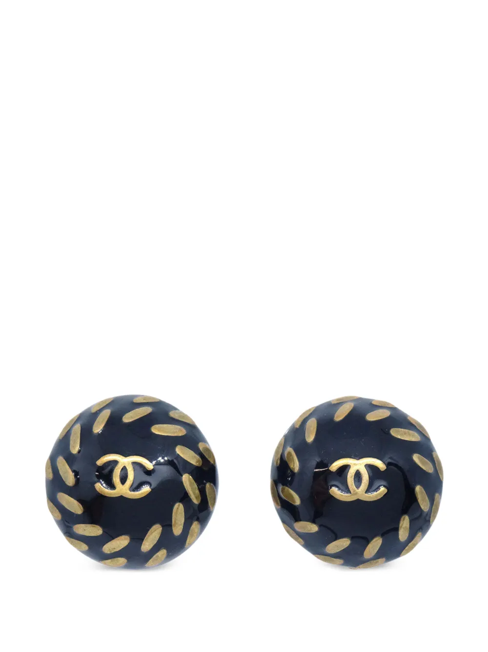 CHANEL Pre-Owned logo-print button earrings - Oro