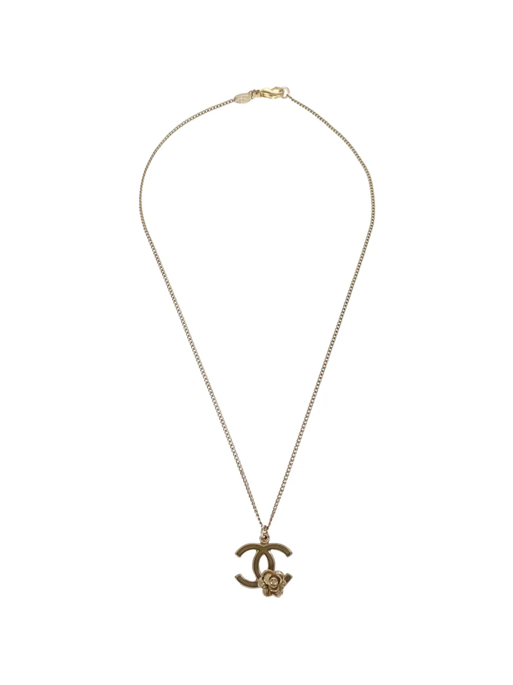 CHANEL Pre-Owned CC Camellia pendant necklace - Gold