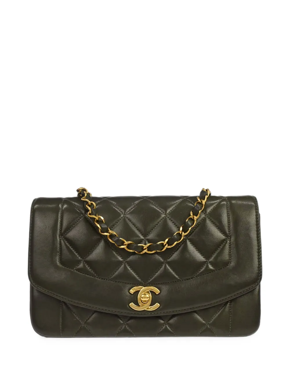 CHANEL Pre-Owned 1991-1994 small Diana diamond-quilted crossbody bag - Verde