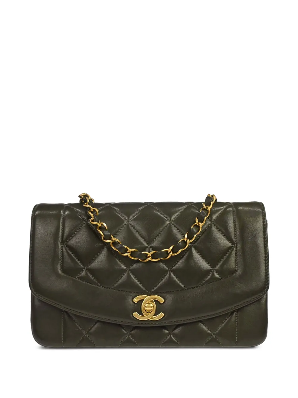 CHANEL Pre-Owned 1991-1994 small Diana diamond-quilted crossbody bag - Green