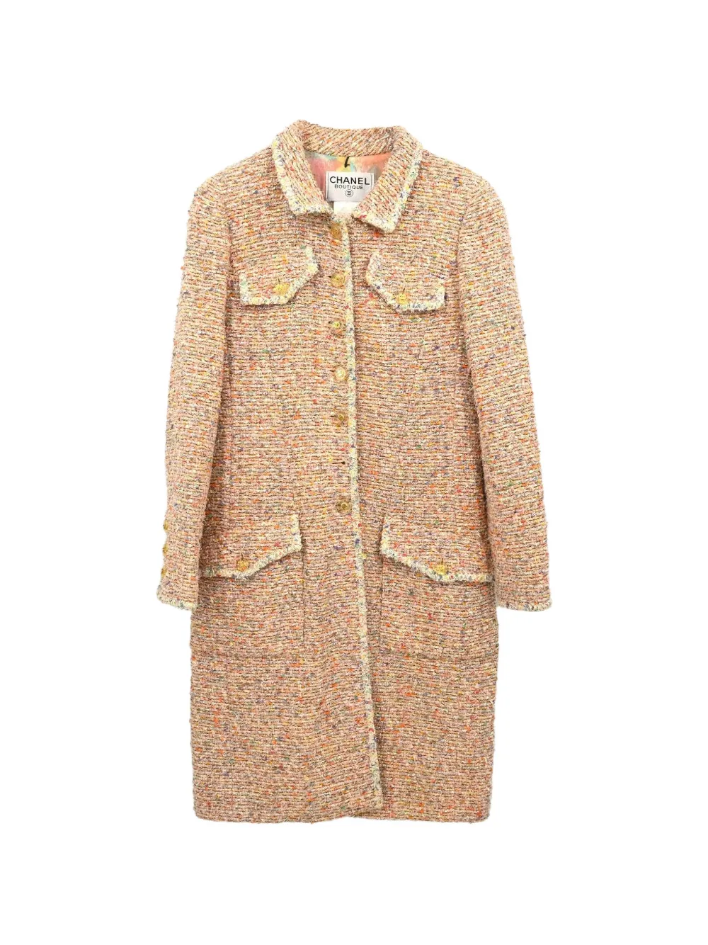 CHANEL Pre-Owned 1997 tweed coat - Rosa