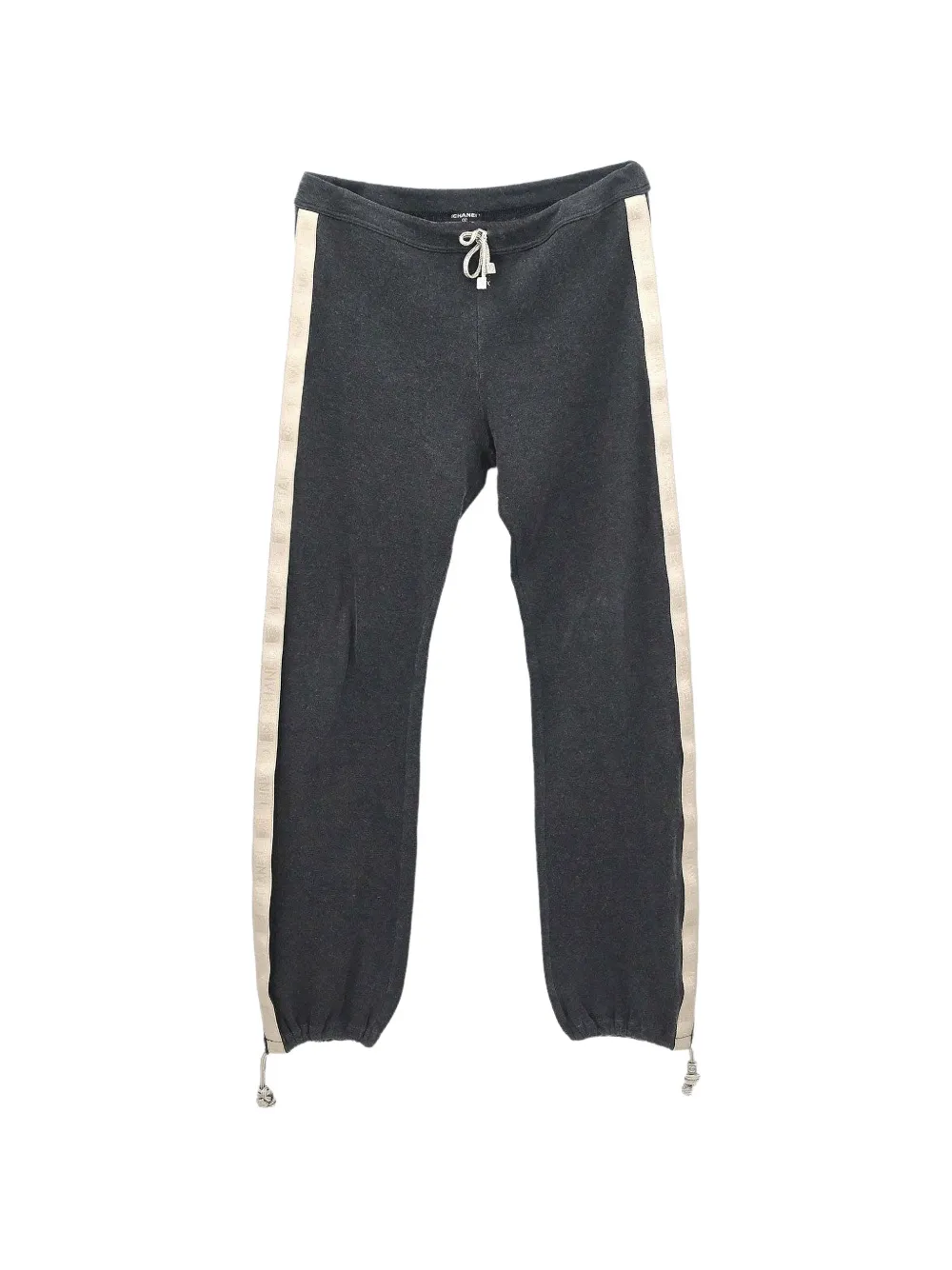 CHANEL Pre-Owned 2002 logo-tape track pants - Gris