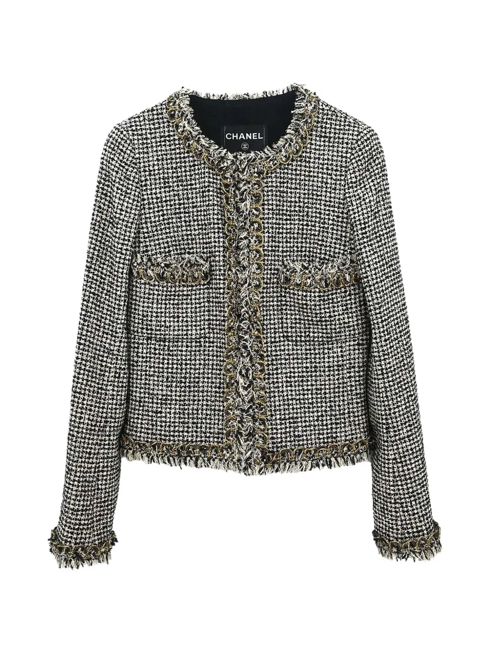 CHANEL Pre-Owned collarless tweed jacket - Schwarz