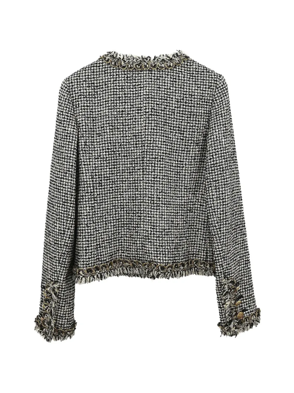 CHANEL Pre-Owned ノーカラー ツイードジャケット | ブラック