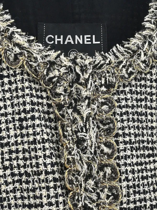 CHANEL ツイード　ジャケット　ノーカラー CHANEL Pre-Owned ノーカラー ツイードジャケット | ブラック