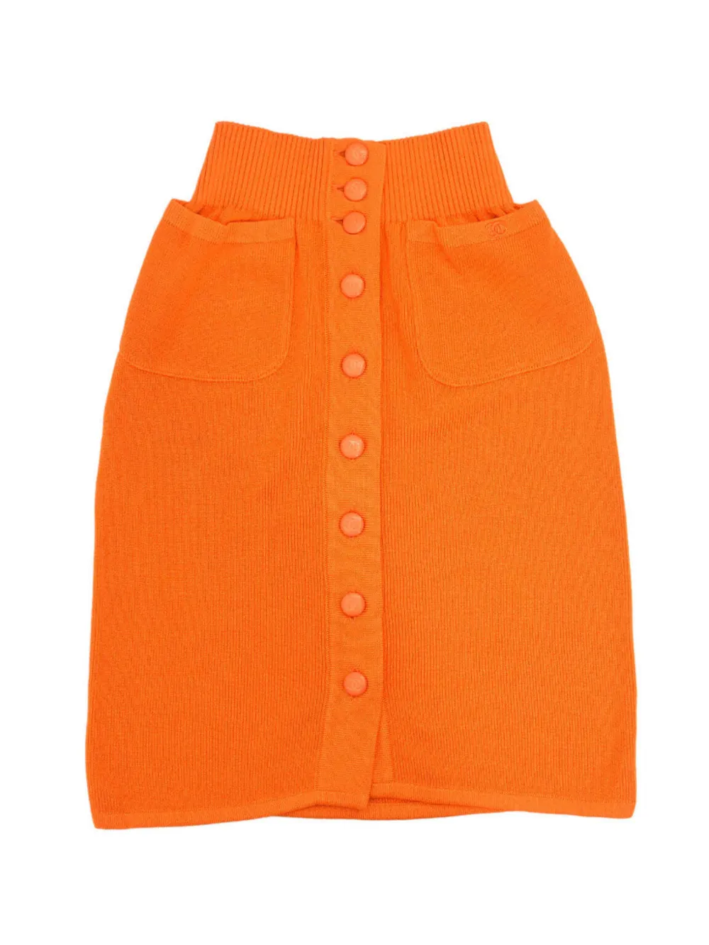 CHANEL Pre-Owned 1996 button-up skirt - Orange