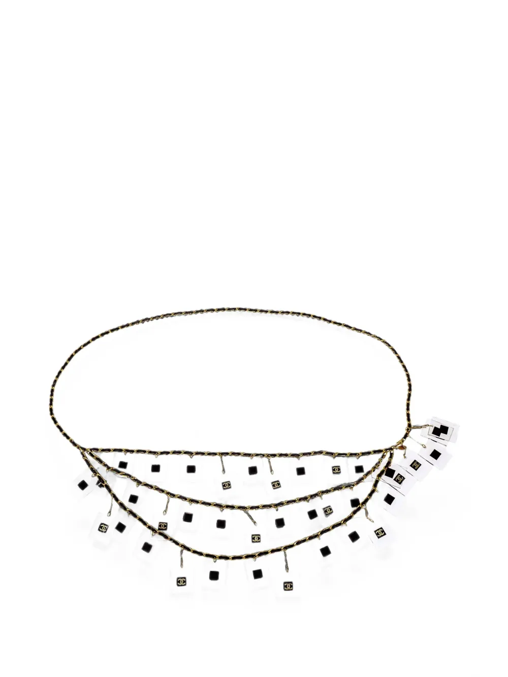 CHANEL Pre-Owned 1994 square charms chain belt - Or CHANEL Pre-Owned 1994 square charms chain belt - Or
