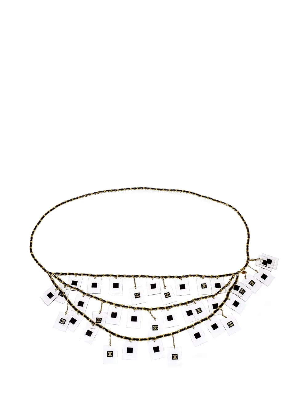 CHANEL Pre-Owned 1994 square charms chain belt - Gold