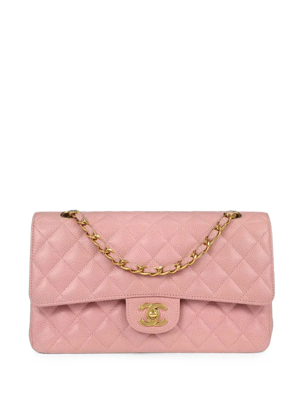 CHANEL Pre-Owned 2003-2004 Double Flap caviar shoulder bag - Pink