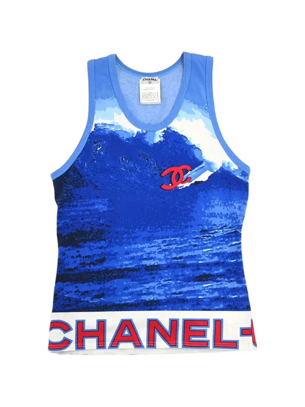 CHANEL Pre-Owned 2002 Surf Line tank top - Blau