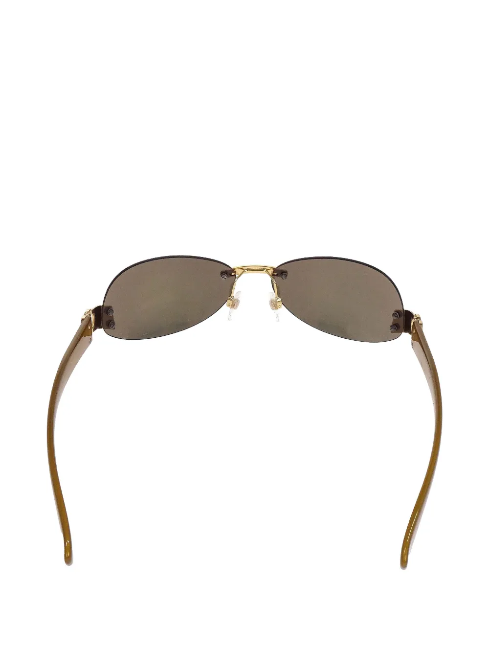 CHANEL Pre-Owned rimless oval-frame sunglasses - Oro