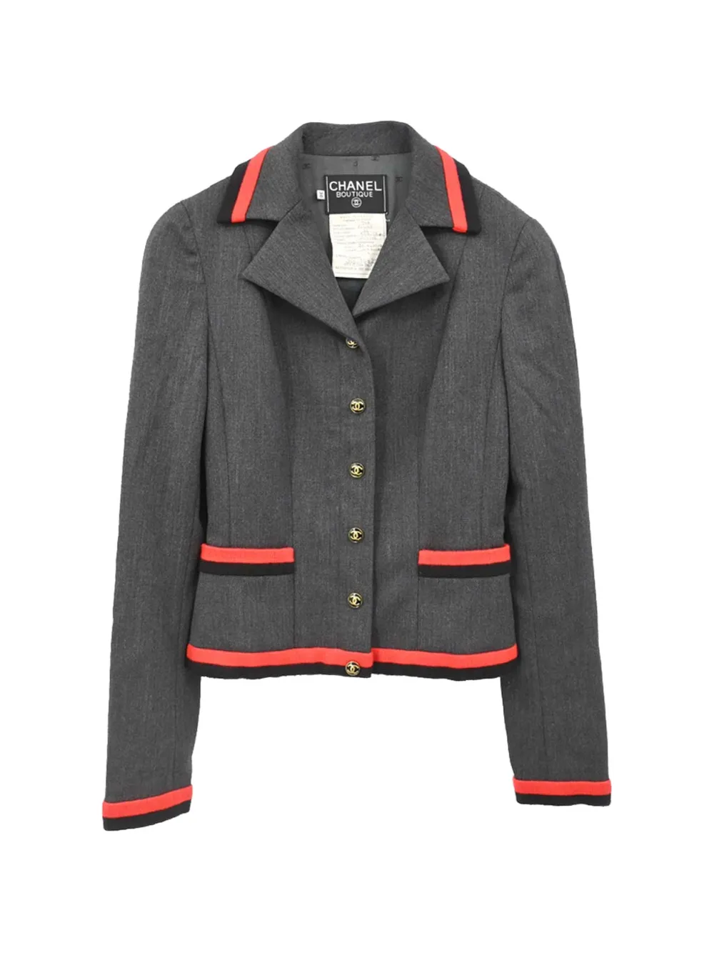 CHANEL Pre-Owned 1994 single-breasted jacket - Gris CHANEL Pre-Owned 1994 single-breasted jacket - Gris