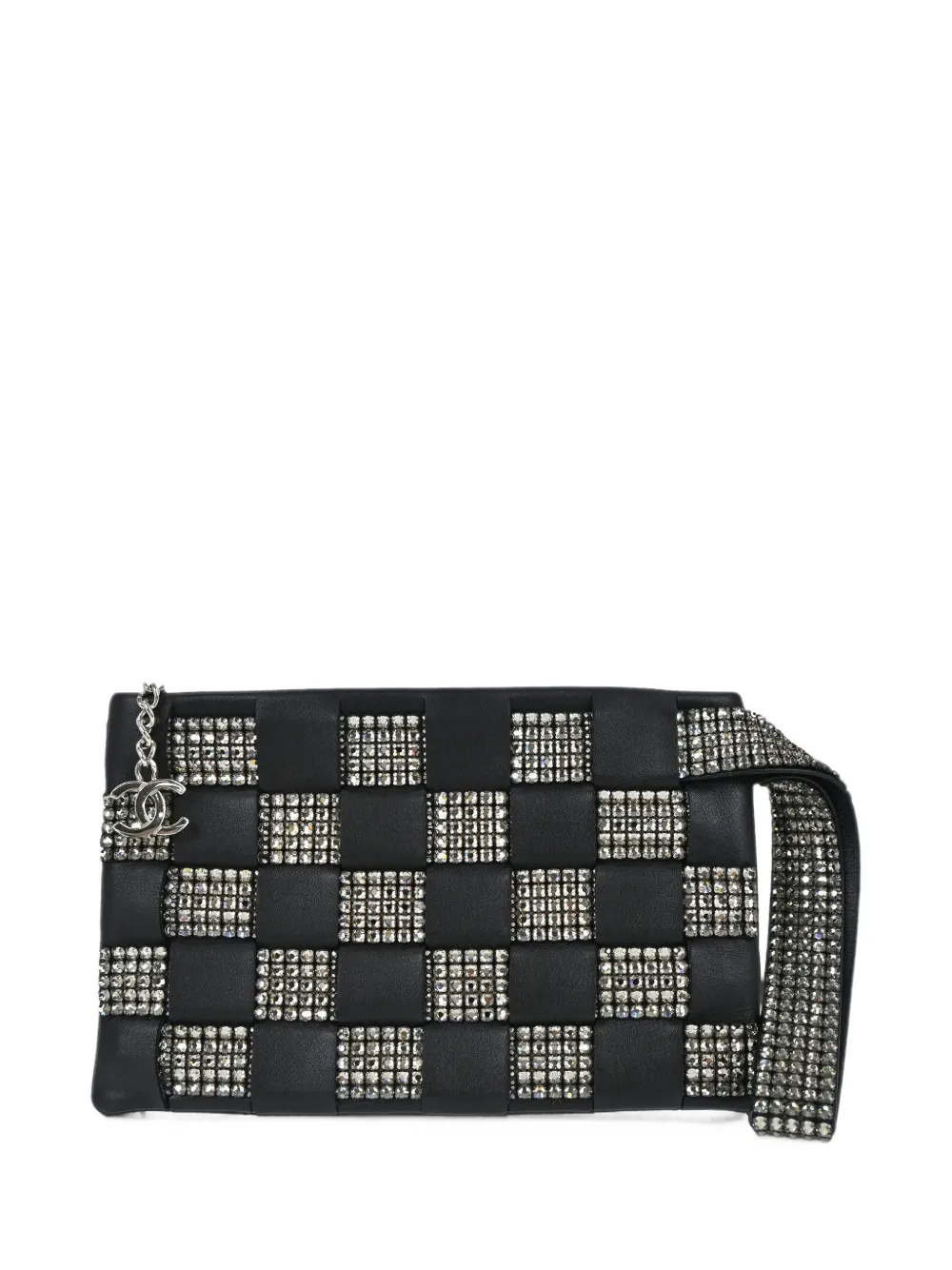 CHANEL Pre-Owned 2005-2006 strass-embellished woven clutch bag - Nero