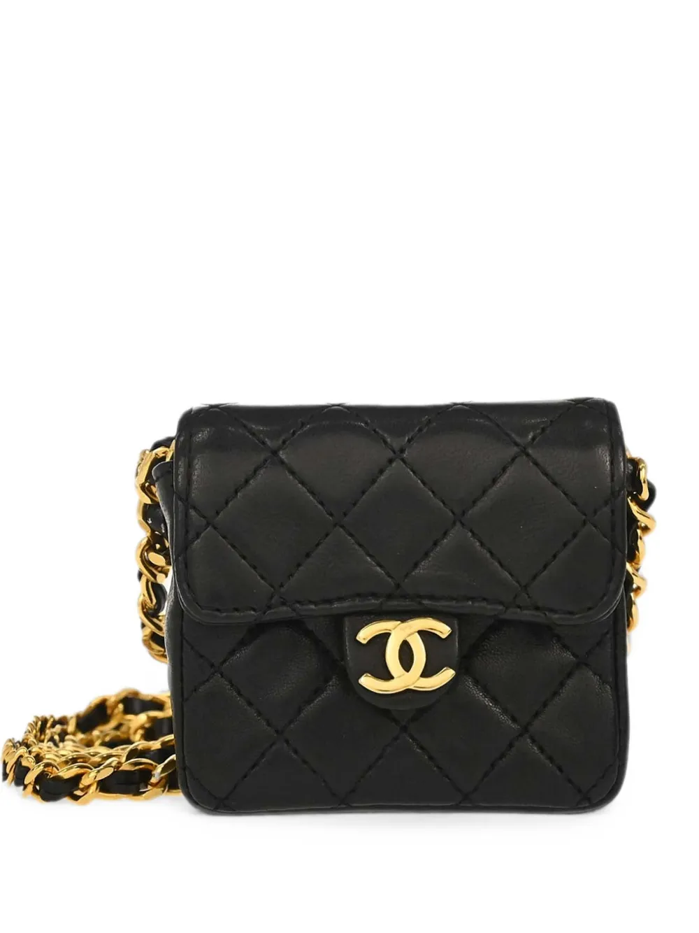 CHANEL Pre-Owned 1989-1991 Micro quilted Classic Flap cross body bag - Nero