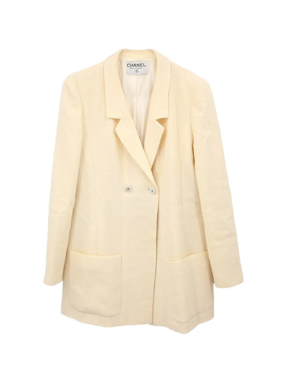 CHANEL Pre-Owned double-breasted blazer - Blanc CHANEL Pre-Owned double-breasted blazer - Blanc