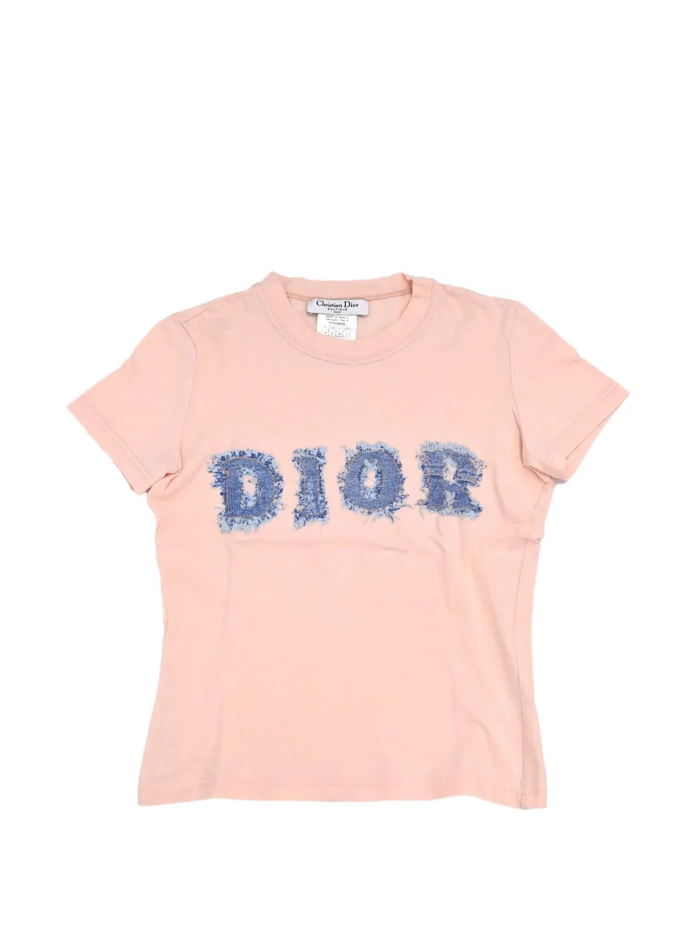 Christian Dior Pre-Owned x John Galliano 2003 denim logo-patch T-shirt - Rose