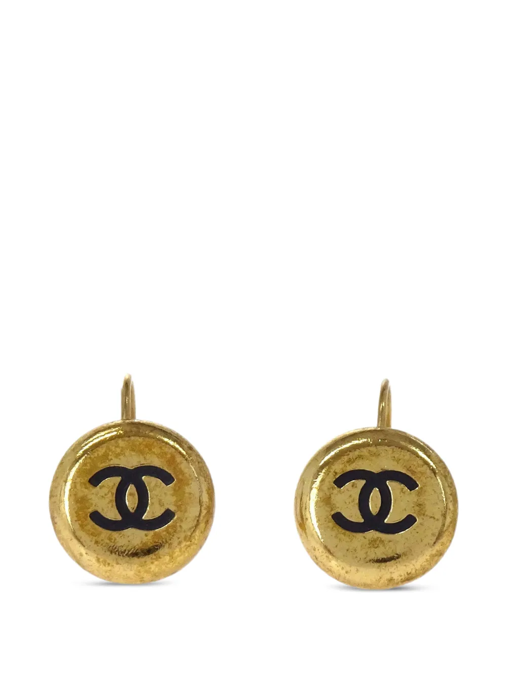 CHANEL Pre-Owned 1996 Interlocking CC button earrings - Gold