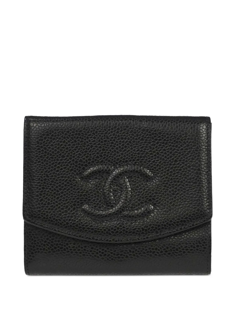 CHANEL Pre-Owned 2000-2002 interlocking-CC leather wallet - Black