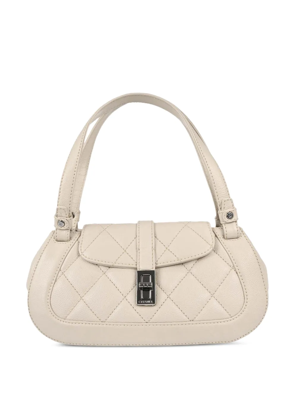CHANEL Pre-Owned 2005-2006 Mademoiselle Lock diamond-quilted shoulder bag - Nude