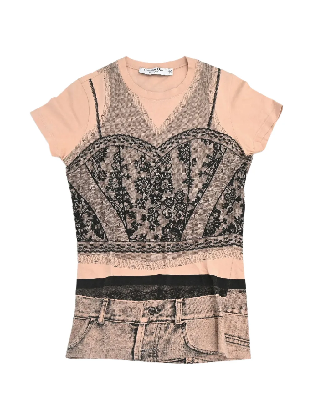 Christian Dior Pre-Owned 2006 trompe l'oeil T-shirt - Rosa