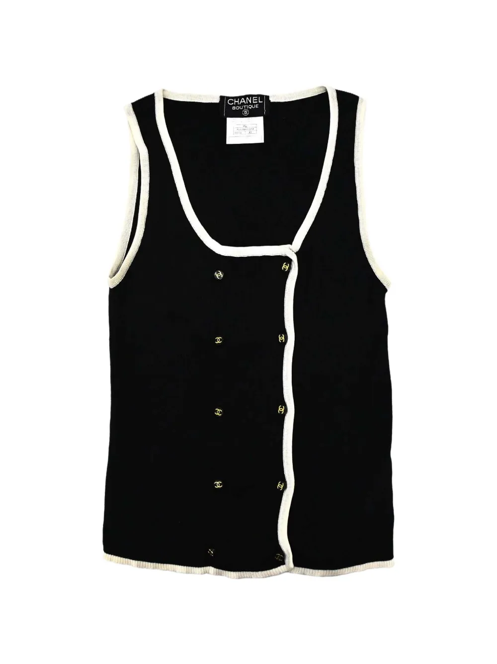CHANEL Pre-Owned 1995 double-breasted tank top - Schwarz