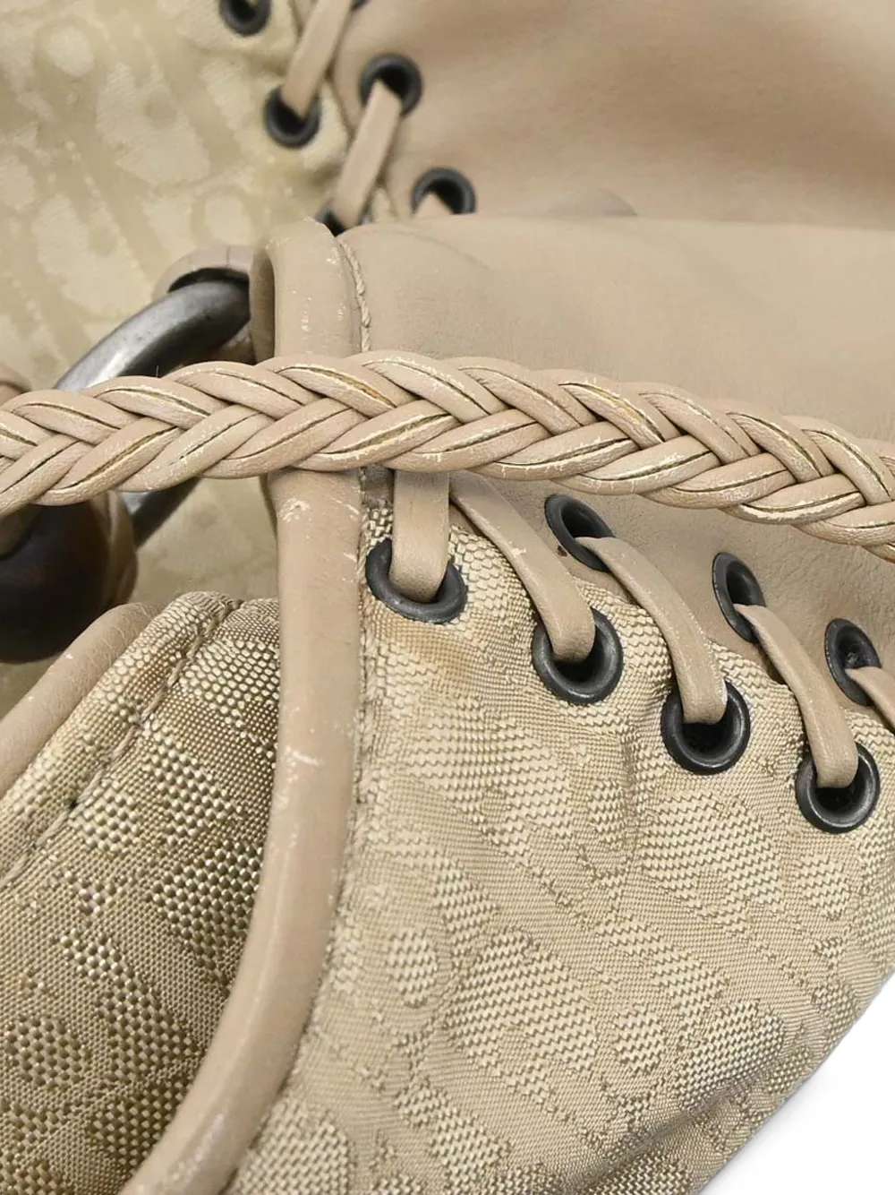 Christian Dior Pre-Owned Trotter lace-up tote bag - Tons neutres Christian Dior Pre-Owned Trotter lace-up tote bag - Tons neutres