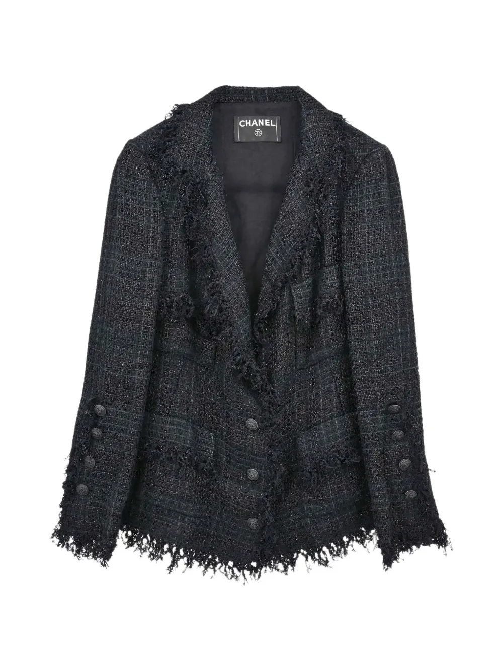CHANEL Pre-Owned single-breasted tweed jacket - Schwarz