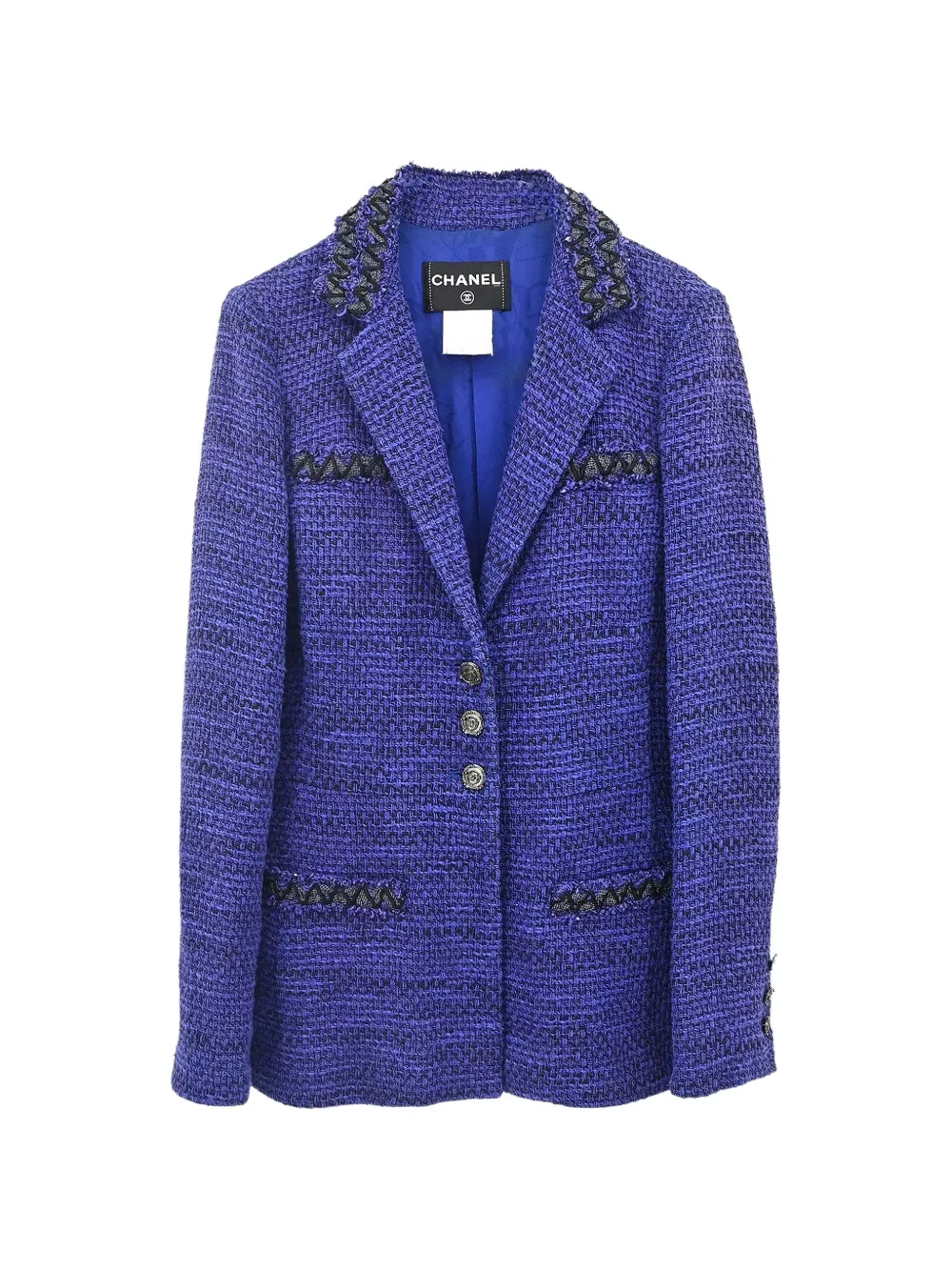 CHANEL Pre-Owned 2009 single-breasted tweed blazer - Violet CHANEL Pre-Owned 2009 single-breasted tweed blazer - Violet