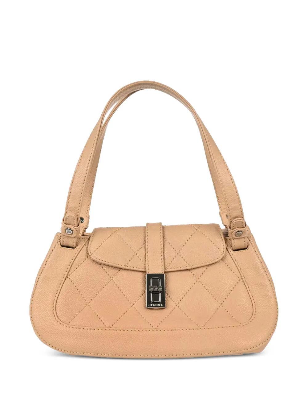 CHANEL Pre-Owned 2005-2006 Mademoiselle Lock caviar leather shoulder bag - Nude