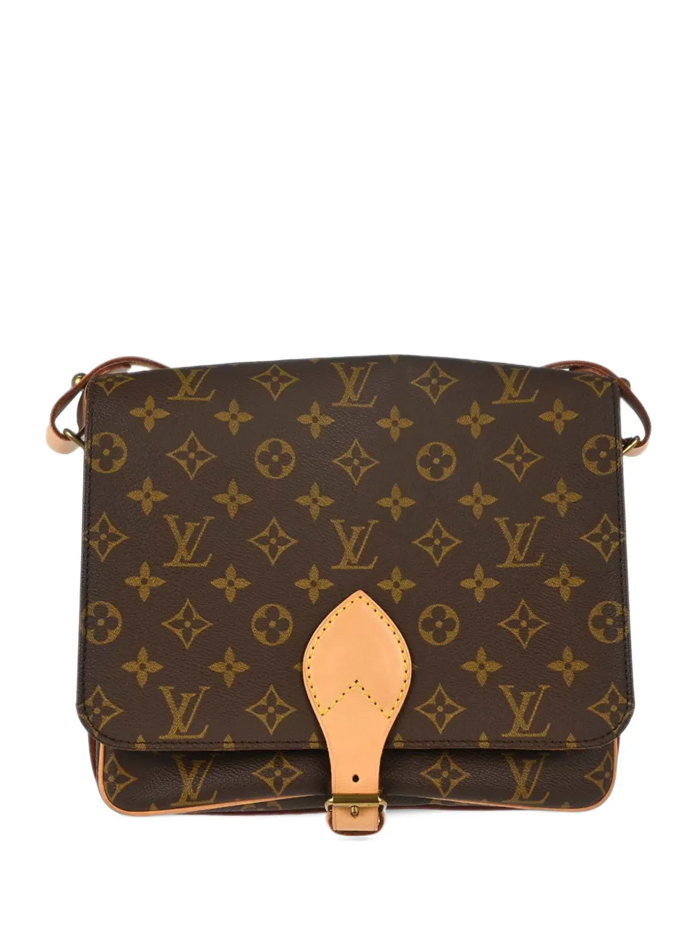 Louis Vuitton Pre-Owned Monogram Cartouchiere GM leather-trim crossbody bag - Marrone