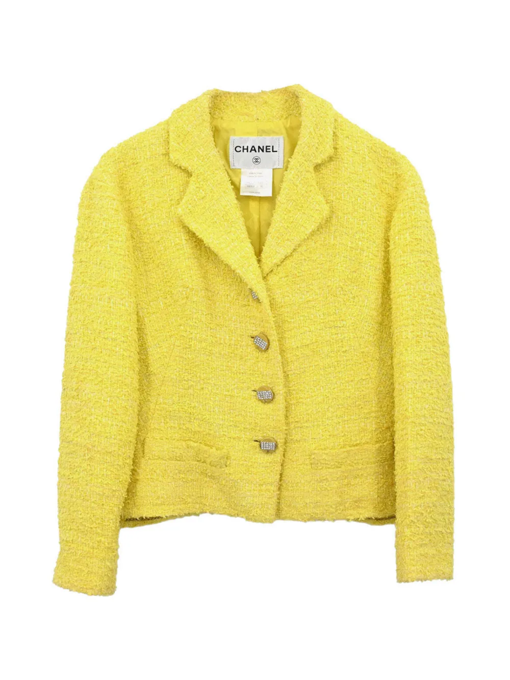 CHANEL Pre-Owned single-breasted tweed jacket - Gelb
