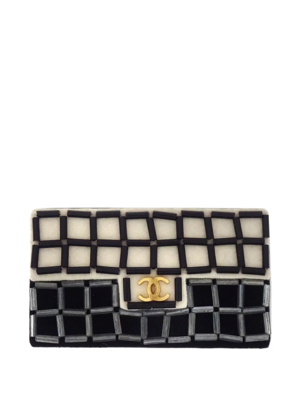 CHANEL Pre-Owned 2002 bead-embellished CC brooch - Oro