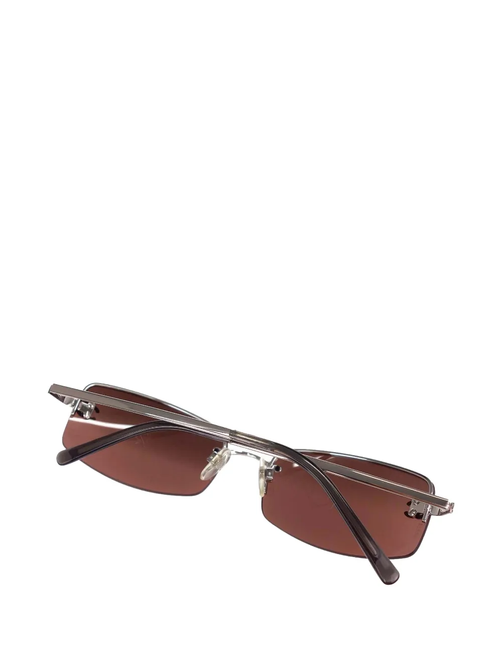CHANEL Pre-Owned rhinestone-embellished rectangle-frame sunglasses - Marrone