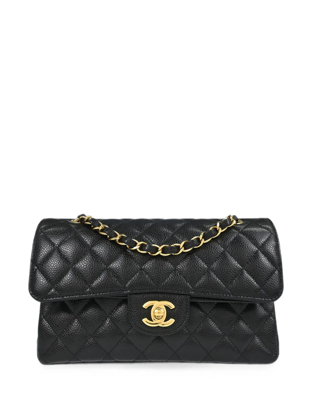 CHANEL Pre-Owned 2019 small Caviar Classic Double Flap shoulder bag - Nero