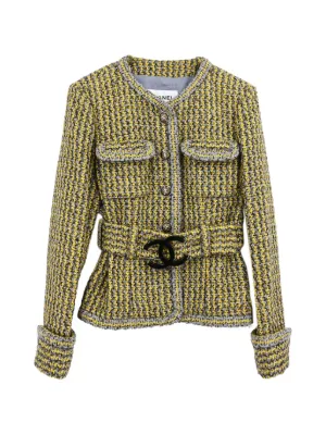 CHANEL Pre-Owned ノーカラー ツイードジャケット | ブラック