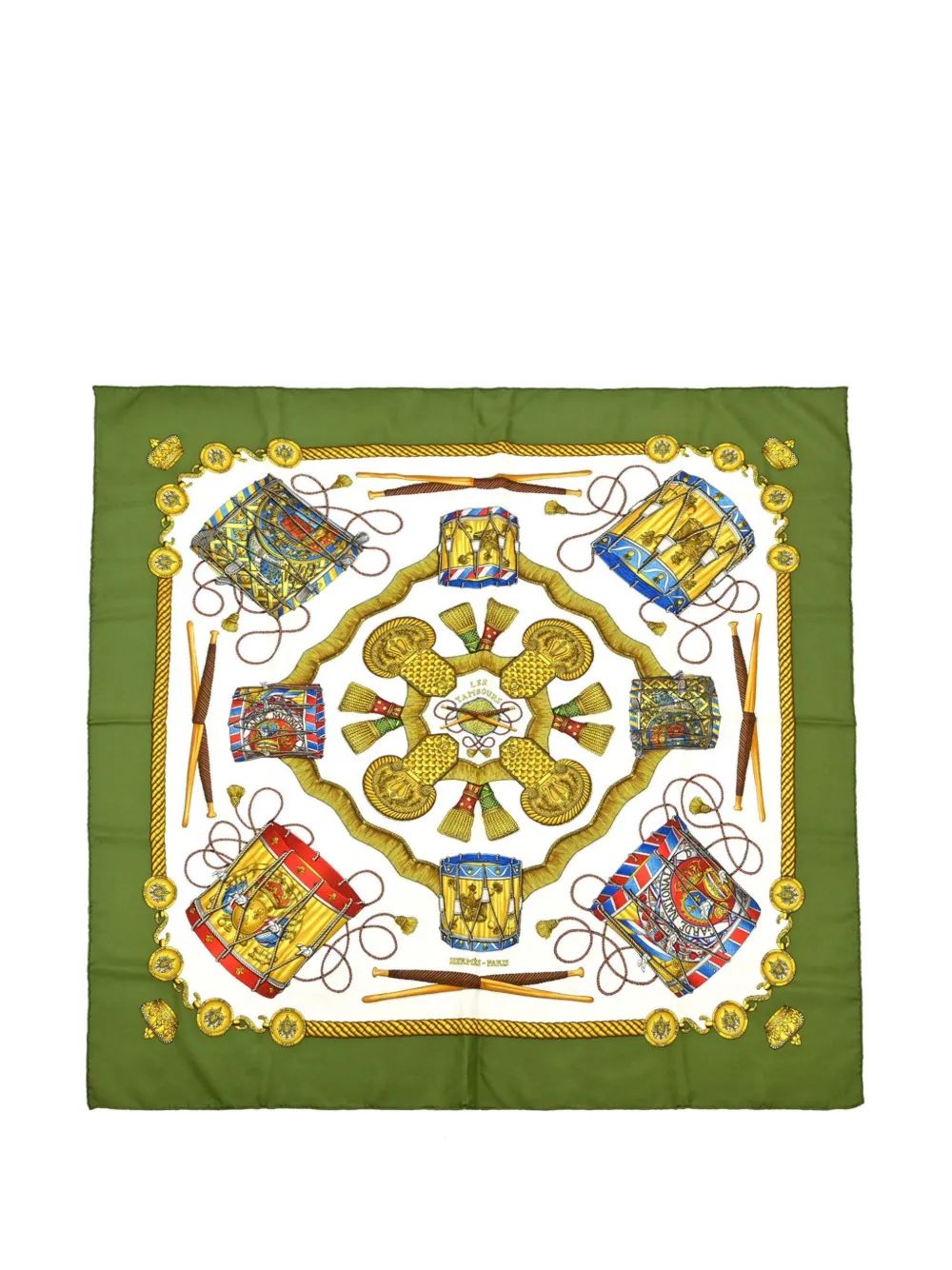 Hermès Pre-Owned Les Tambours silk scarf - Grün