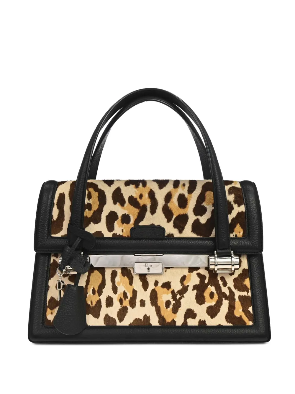 Christian Dior Pre-Owned leopard-print pony-hair handbag - Schwarz