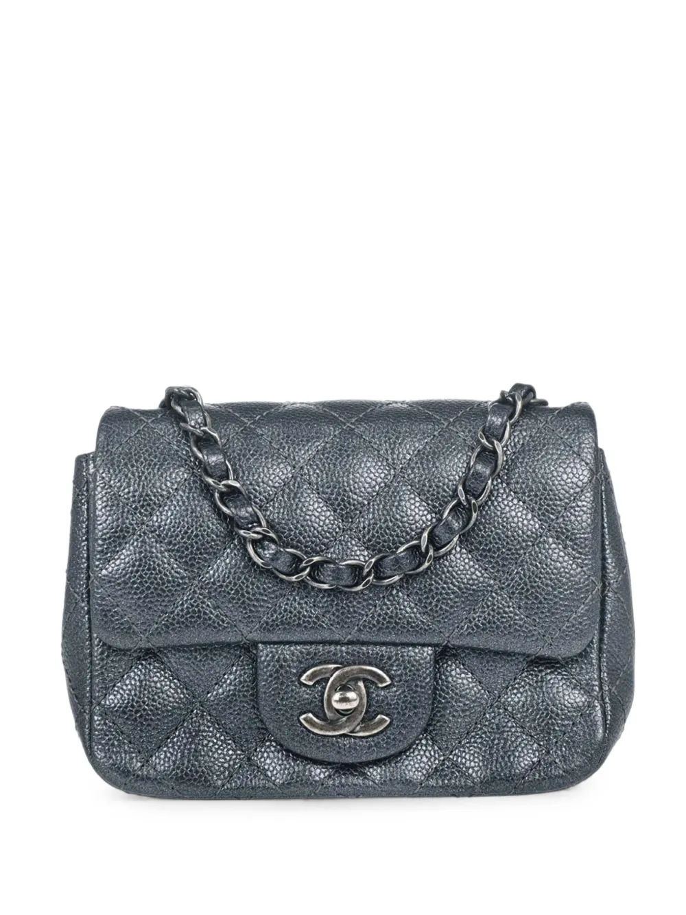 CHANEL Pre-Owned 2014-2015 17 mini Classic Square Flap shoulder bag - Blu