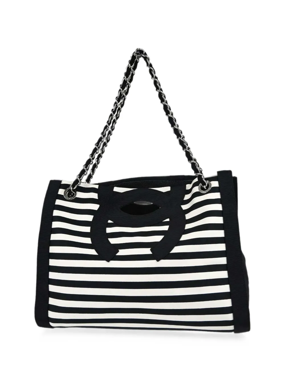 CHANEL Pre-Owned 2009-2010 Cruise Line striped shoulder bag - Bianco