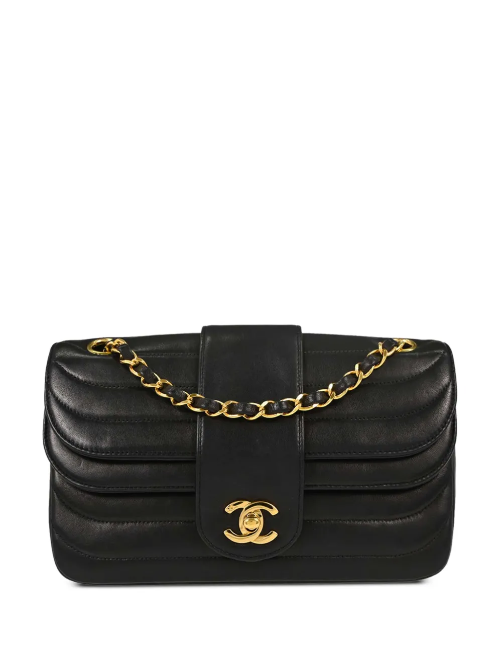 CHANEL Pre-Owned 1991-1994 horizontal-stitch Double Flap bag - Black