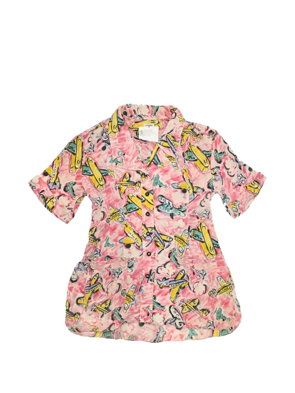 CHANEL Pre-Owned chemise à imprimé graphique - Rose CHANEL Pre-Owned chemise à imprimé graphique - Rose