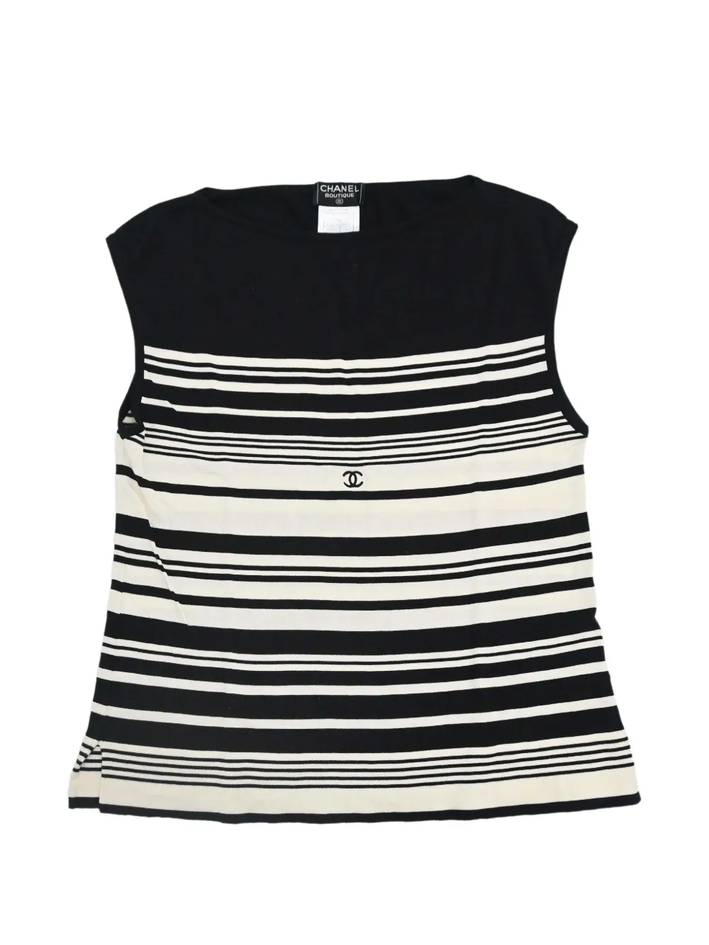 CHANEL Pre-Owned 1998 striped sleeveless top - Nero