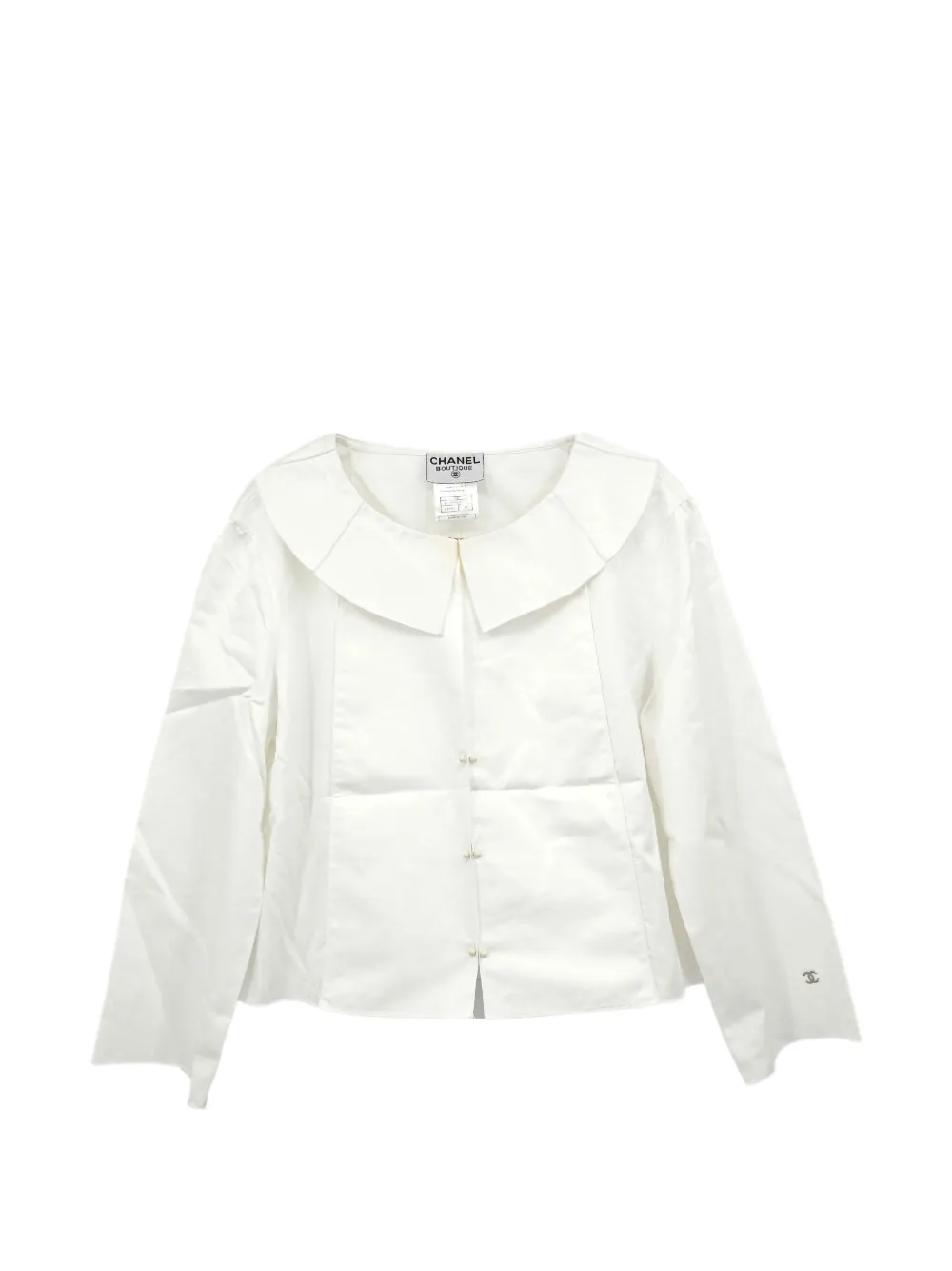 CHANEL Pre-Owned 1999 Peter Pan collar top - Bianco