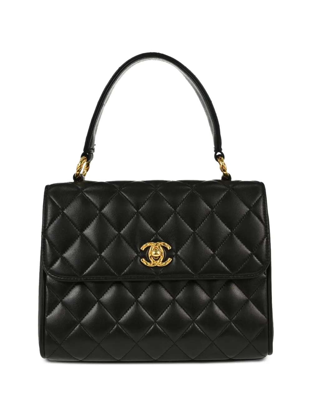 CHANEL Pre-Owned 1991-1994 quilted-lambskin shoulder bag - Black