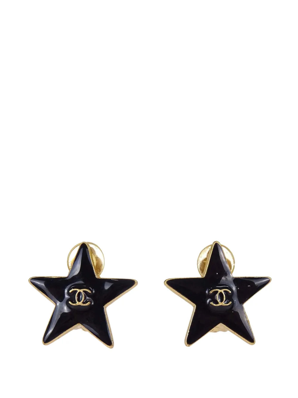 CHANEL Pre-Owned star clip-on earrings - Gold